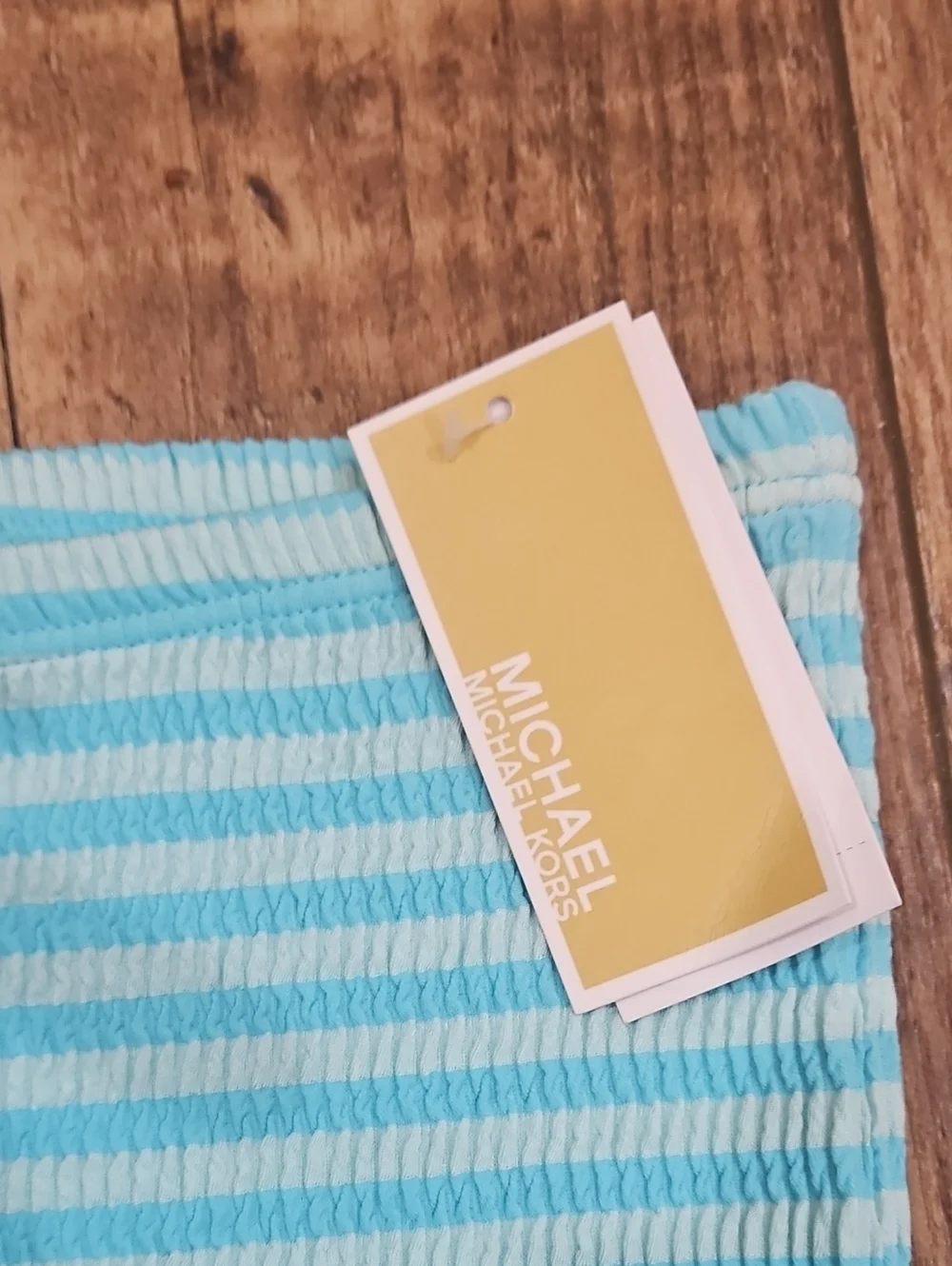 MICHAEL Michael Kors Turquoise Striped Ribbed Mini Skirt